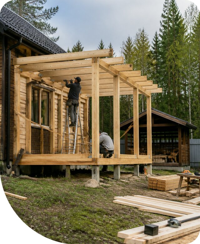 Строительство пристроек и построек на участке в Прокопьевске